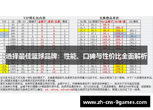 选择最佳篮球品牌：性能、口碑与性价比全面解析