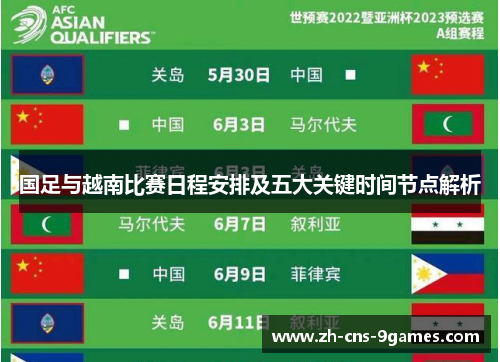 国足与越南比赛日程安排及五大关键时间节点解析