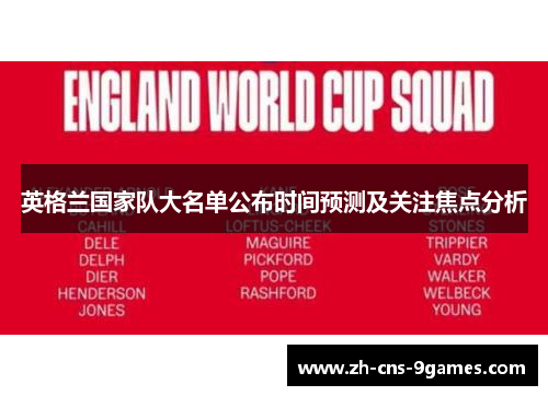 英格兰国家队大名单公布时间预测及关注焦点分析